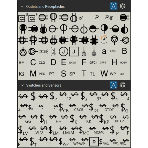 Bluebeam Tool Set Common Electrical Symbols